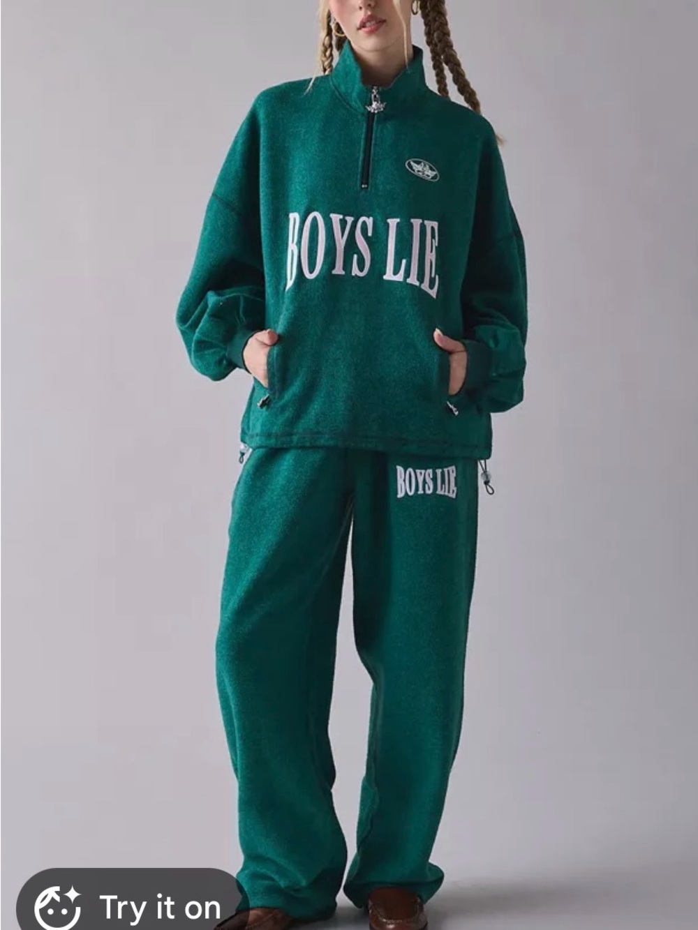 Boys Lie Forest Green Fleece Joggers set